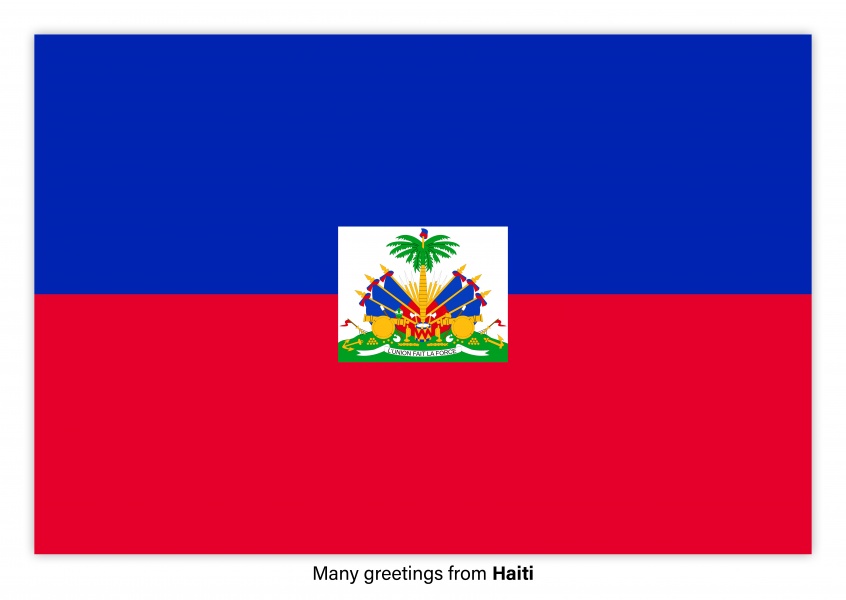 Postal con la bandera de Haití