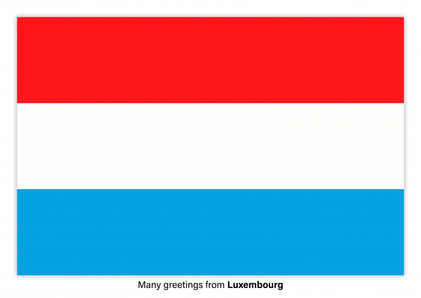 Postal con la bandera de Luxemburgo