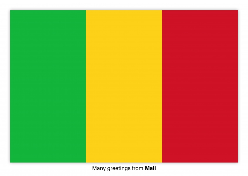 Postal con la bandera de Malí