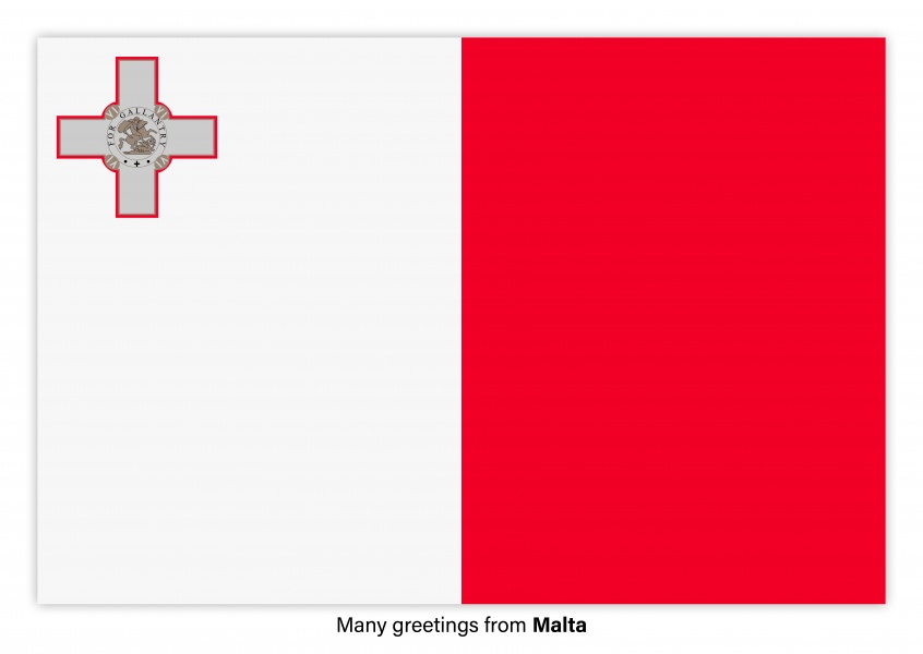 Tarjeta postal con bandera de Malta