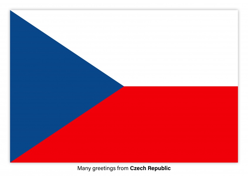Postal con la bandera de la República checa