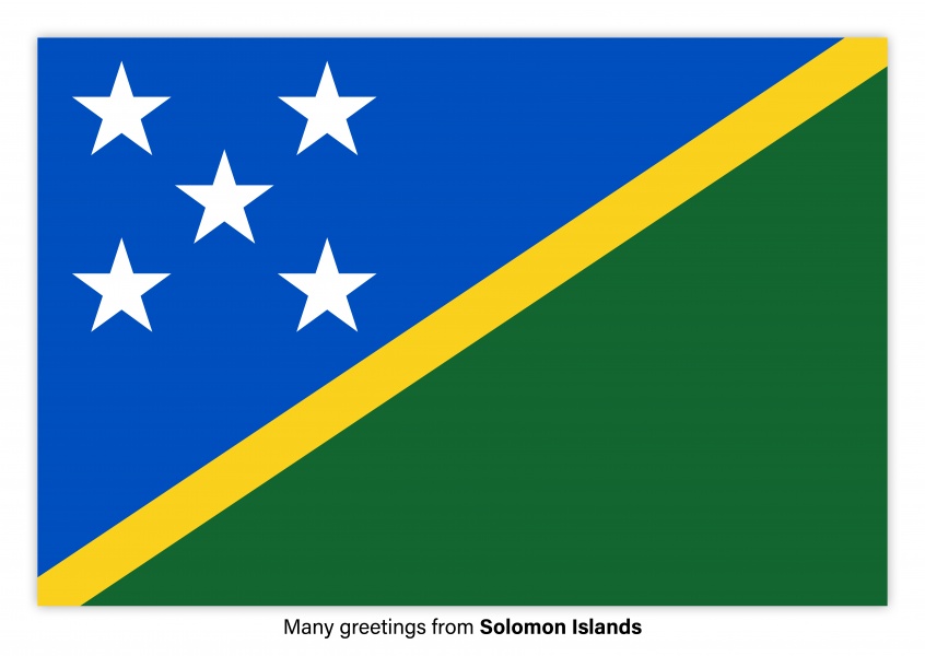 Tarjeta postal con bandera de las Islas Salomón