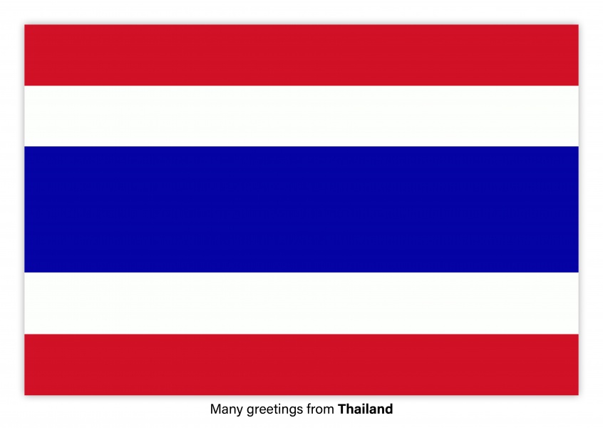 Postal con la bandera de Tailandia