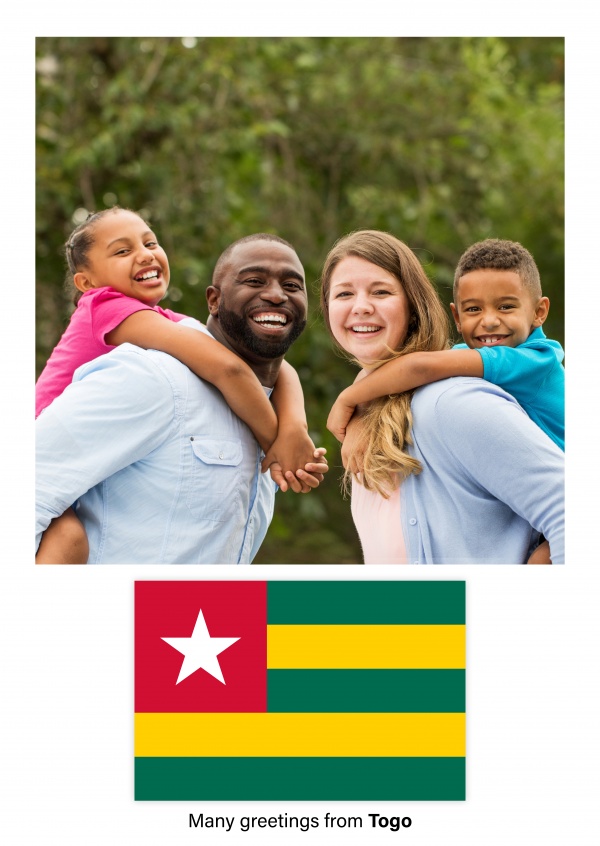 Tarjeta postal con bandera de Togo