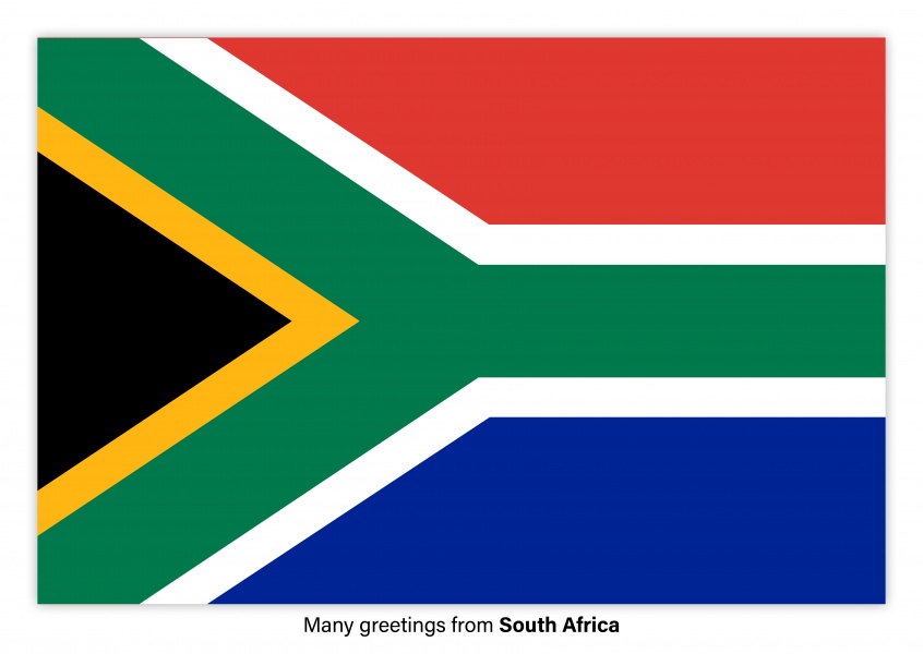 Carte postale avec le drapeau de Salomon, Afrique du Sud
