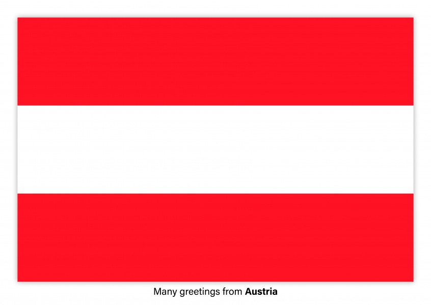 Carte postale avec le drapeau de l'Autriche