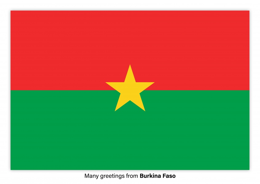 Carte postale avec le drapeau du Burkina Faso