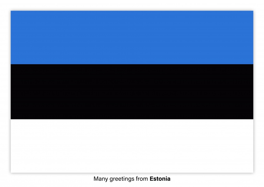Carte postale avec le drapeau de l'Estonie