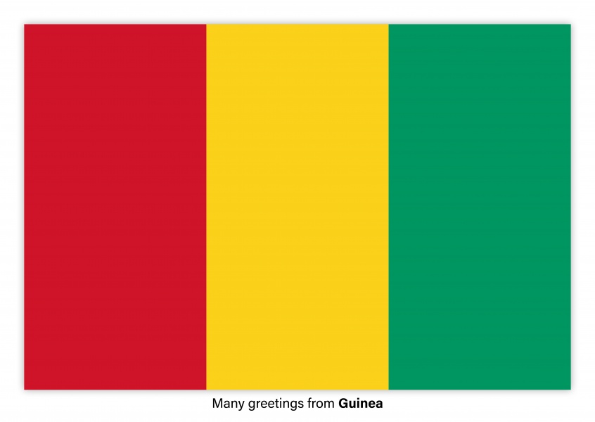 Carte postale avec le drapeau de la Guinée