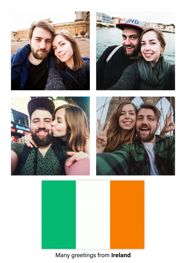 Carte postale avec le drapeau de l'Irlande