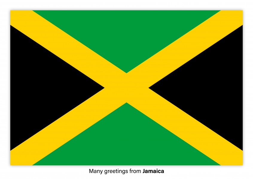 Carte postale avec le drapeau de la Jamaïque