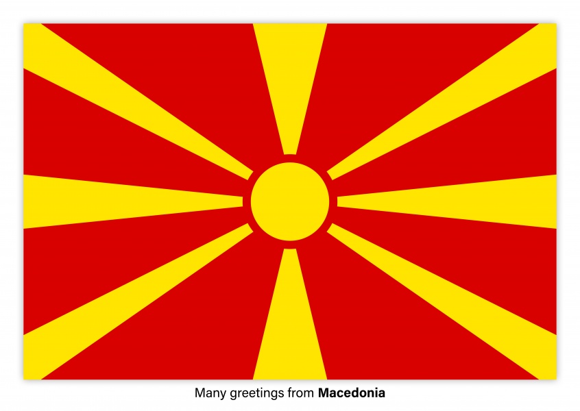 Carte postale avec le drapeau de la Macédoine