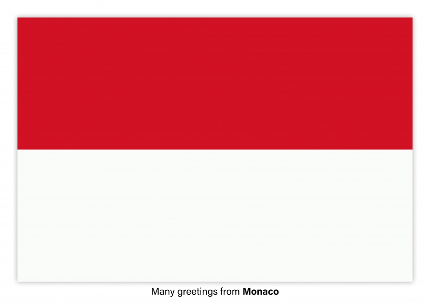 Carte postale avec le drapeau de Monaco