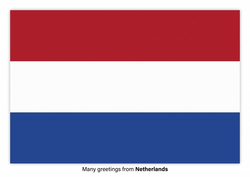 Carte postale avec le drapeau des pays-bas