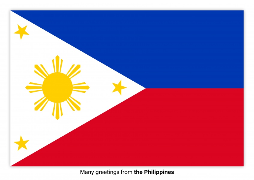 Carte postale avec le drapeau des Philippines