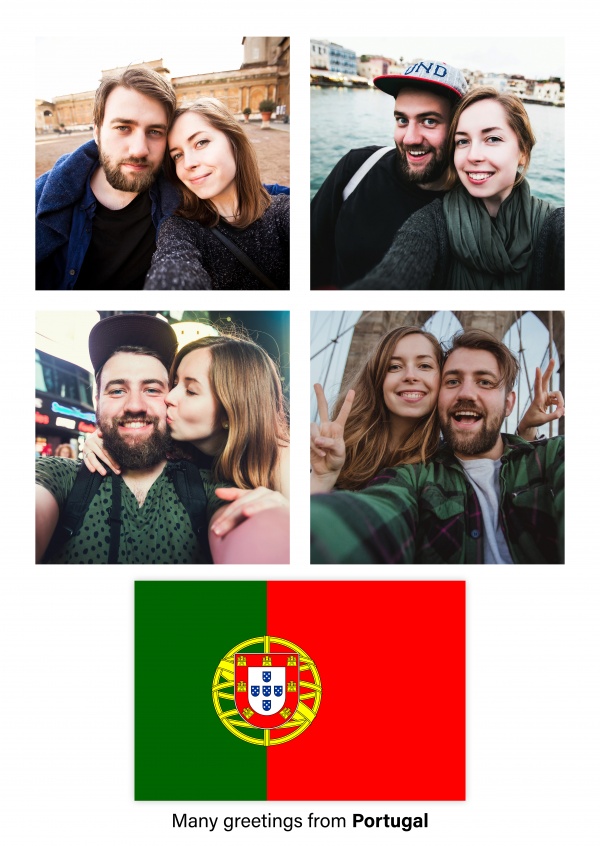 Carte postale avec le drapeau du Portugal