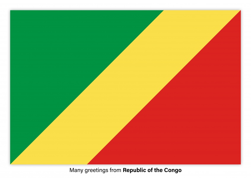 Carte postale avec le drapeau de la République du Congo