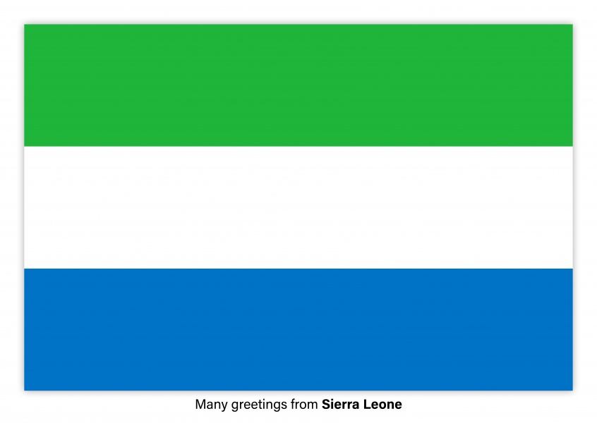 Carte postale avec le drapeau de la Sierra Leone