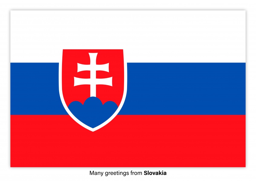 Carte postale avec le drapeau de la Slovaquie