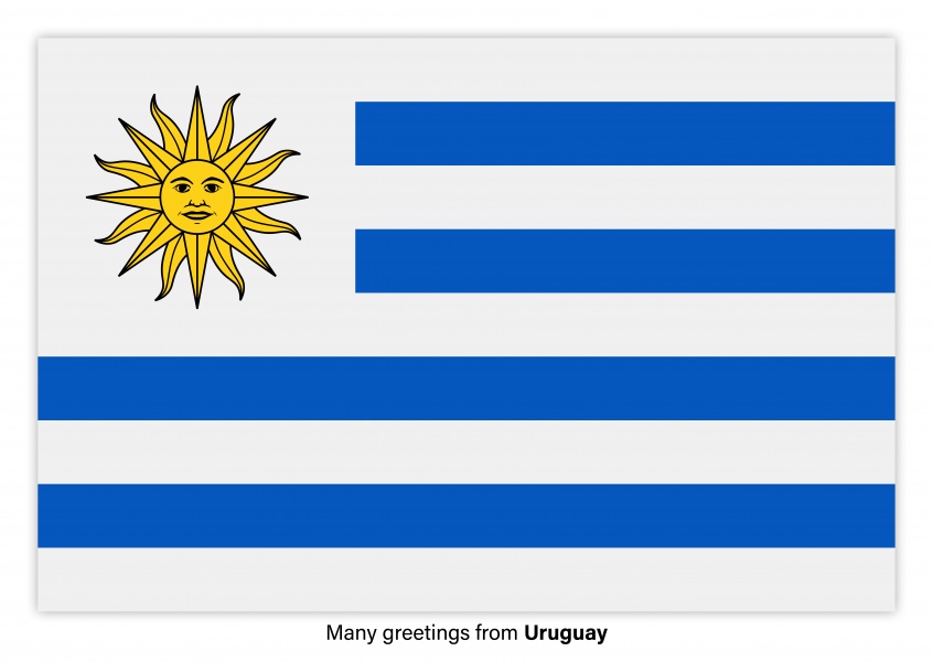 Carte postale avec le drapeau de l'Uruguay