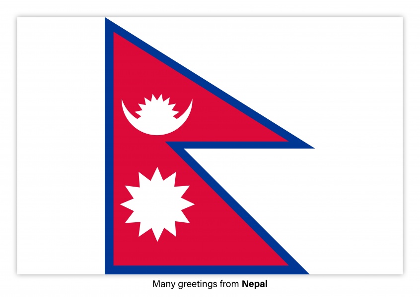 Carte postale avec le drapeau du Népal