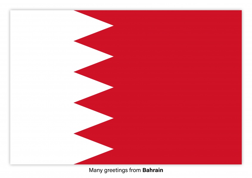 Cartolina con la bandiera del Bahrain