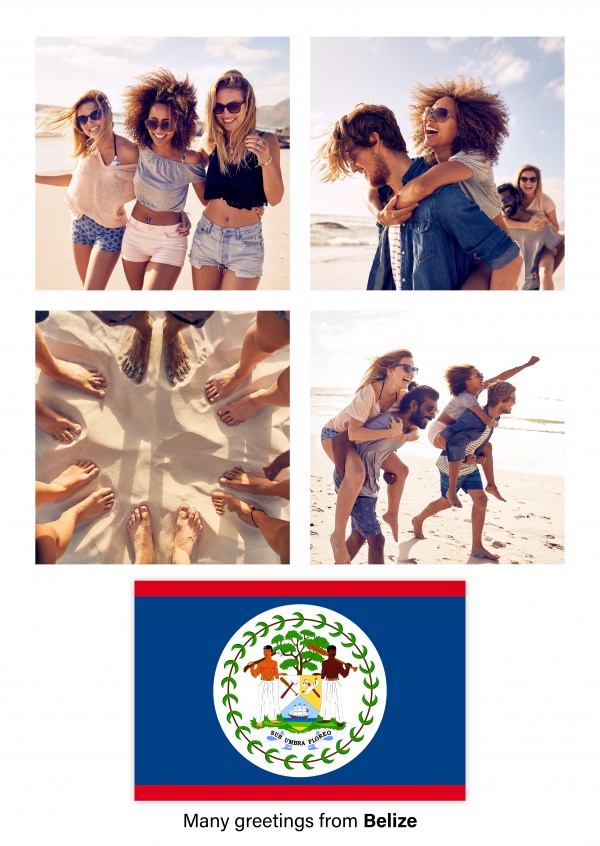 Cartolina con la bandiera del Belize