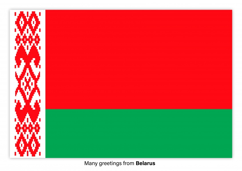 Cartolina con la bandiera della Bielorussia