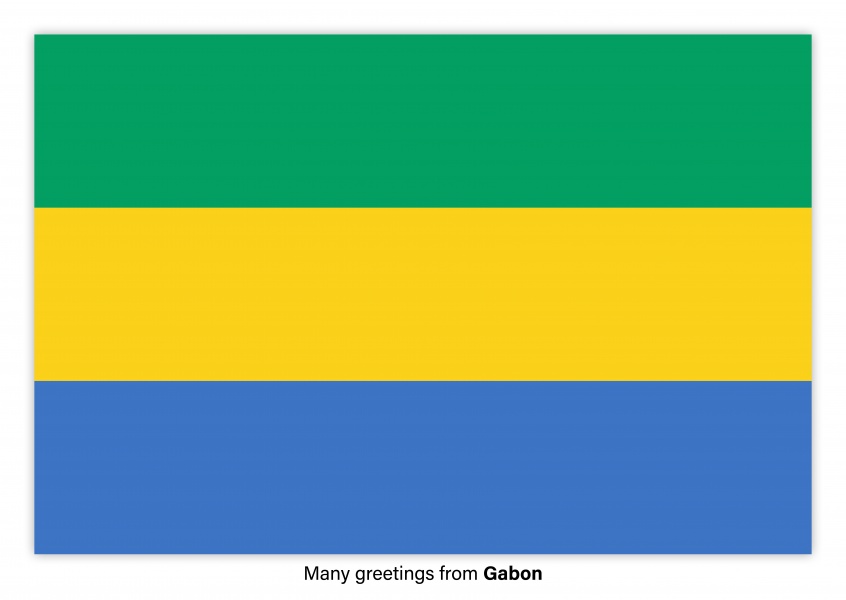 Cartolina con la bandiera del Gabon