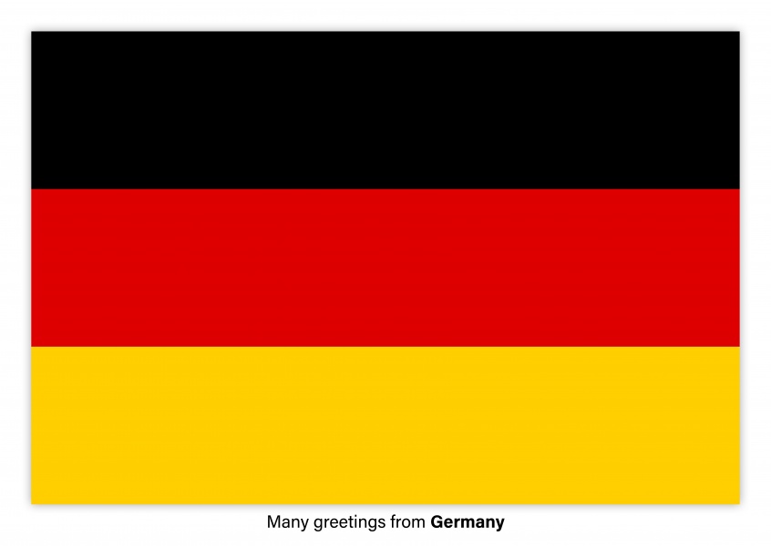 Cartolina con la bandiera della Germania