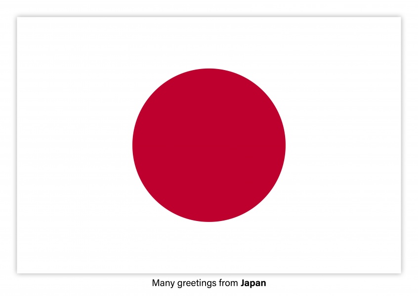 Cartolina con la bandiera del Giappone