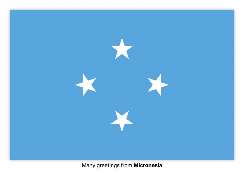 Cartolina con il flag of Micronesia 