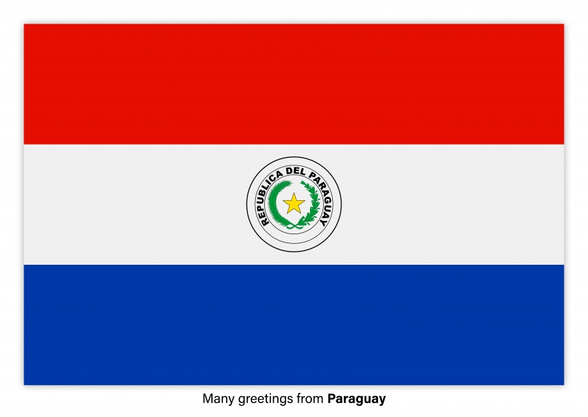 Cartolina con la bandiera del Paraguay
