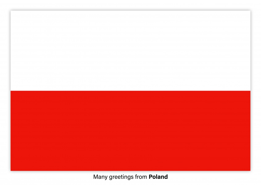 Cartolina con la bandiera della Polonia
