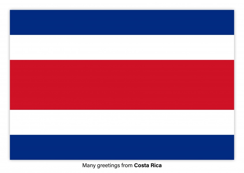 Ansichtkaart met een vlag van Costa Rica