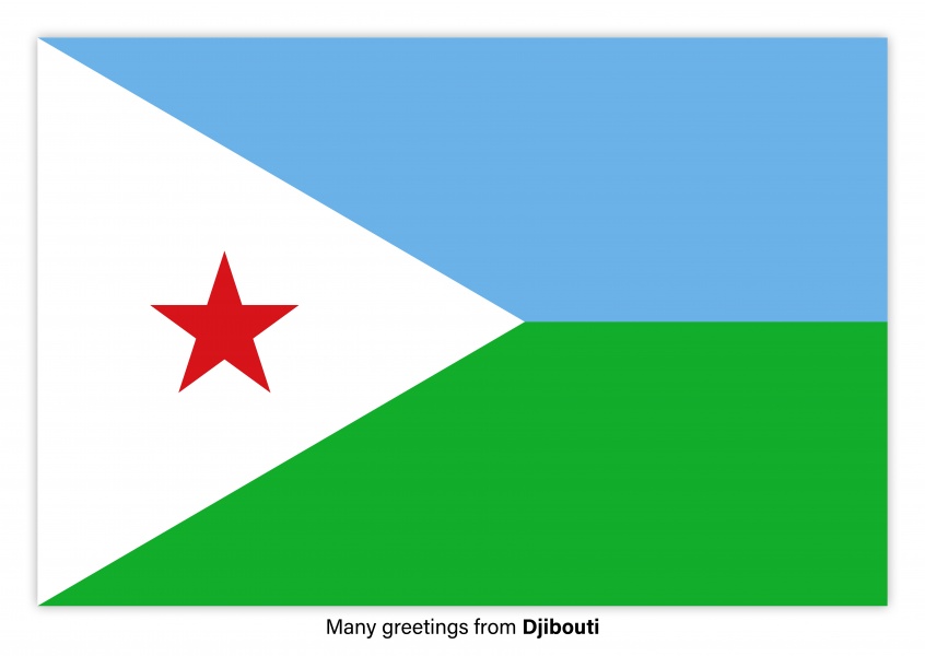 Ansichtkaart met een vlag van Djibouti
