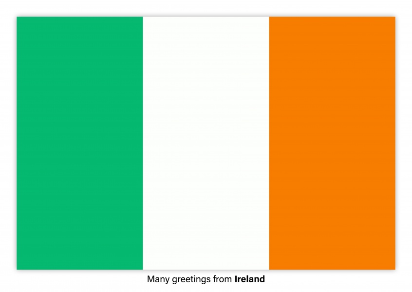 Ansichtkaart met een vlag van Ierland