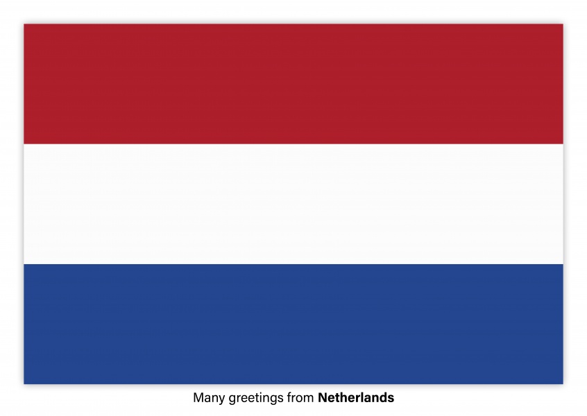 Ansichtkaart met vlag Nederland