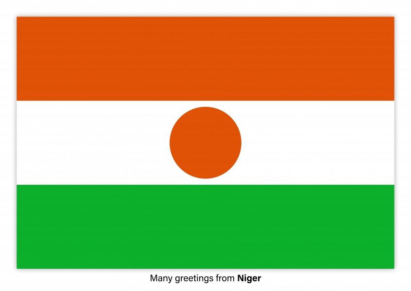 Ansichtkaart met een vlag van Niger