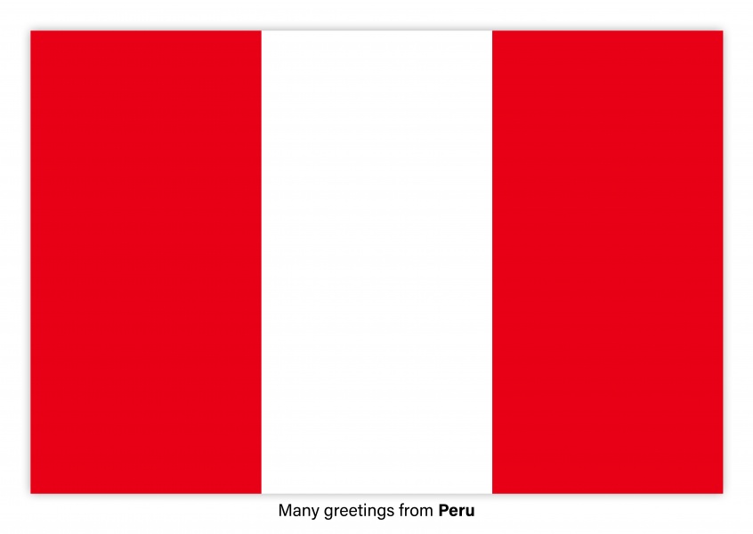 Ansichtkaart met een vlag van Peru