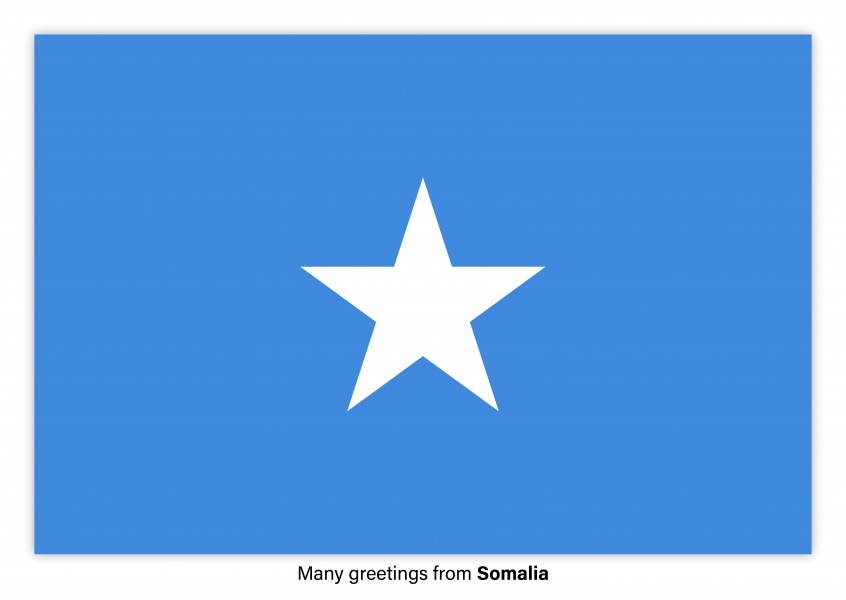 Ansichtkaart met een vlag van Somalië