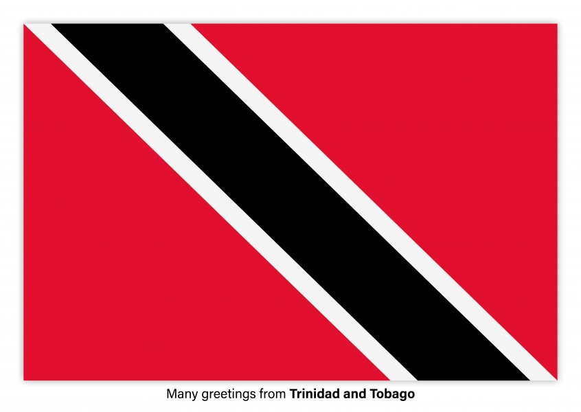 Ansichtkaart met de vlag van Trinidad en Tobago