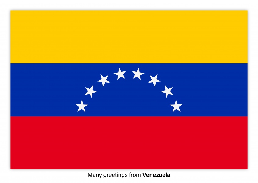 Ansichtkaart met de vlag van Venezuela