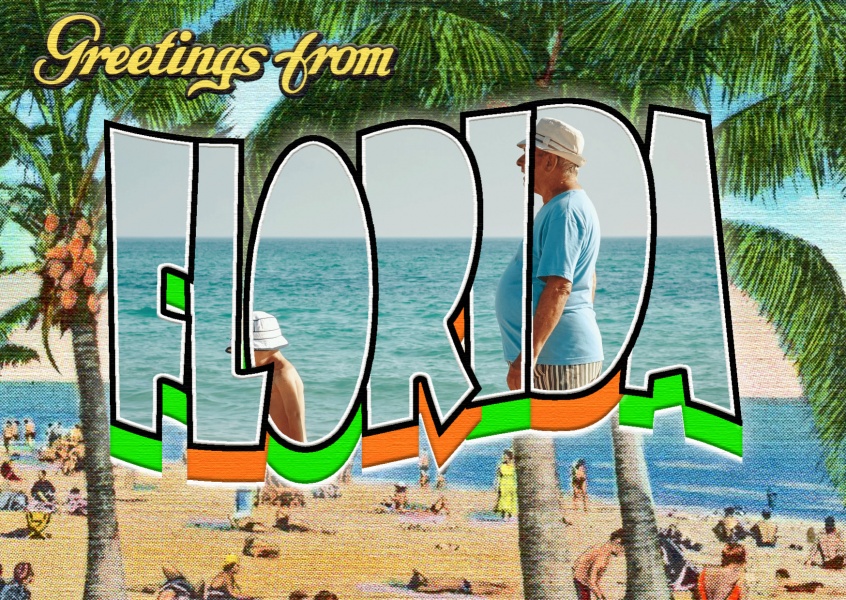 Florida Retro Stijl Ansichtkaart
