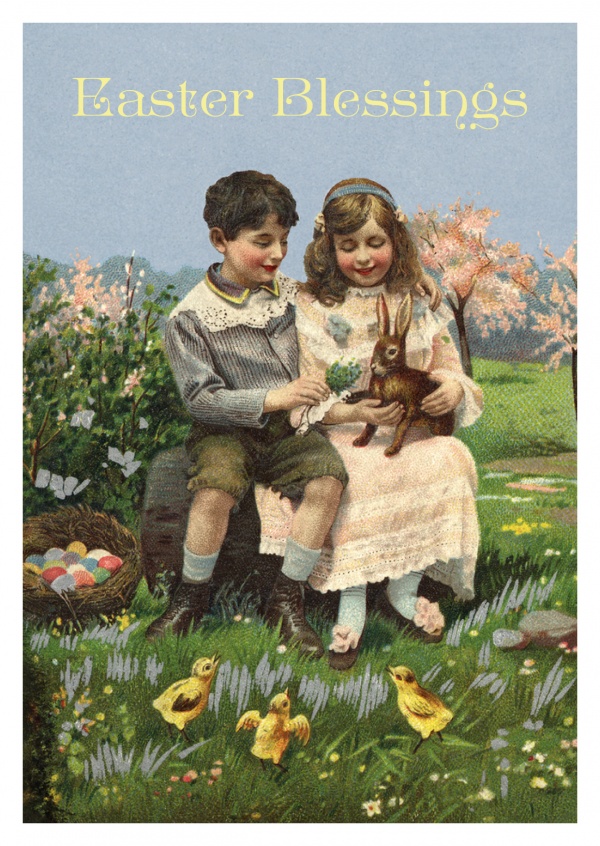 Oster-illustration im traditionell-viktorianischen Vintage-Stil–mypostcard