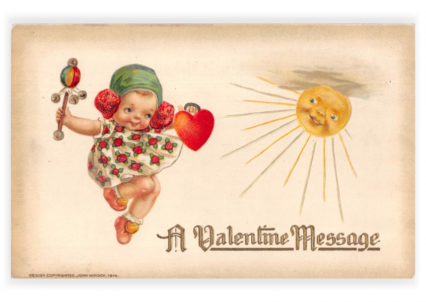 Mary L. Martin Ltd. vintage Postkarte  Valentine message