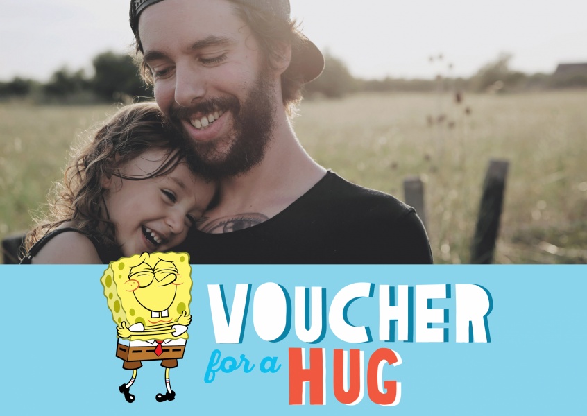 Voucher for a hug - Spongebob hugging himself