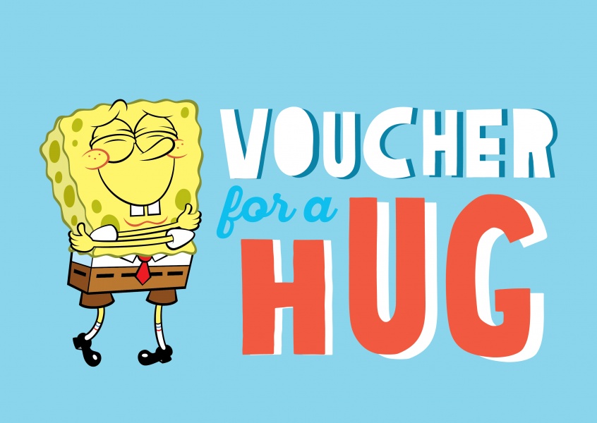Voucher for a hug - Spongebob hugging himself