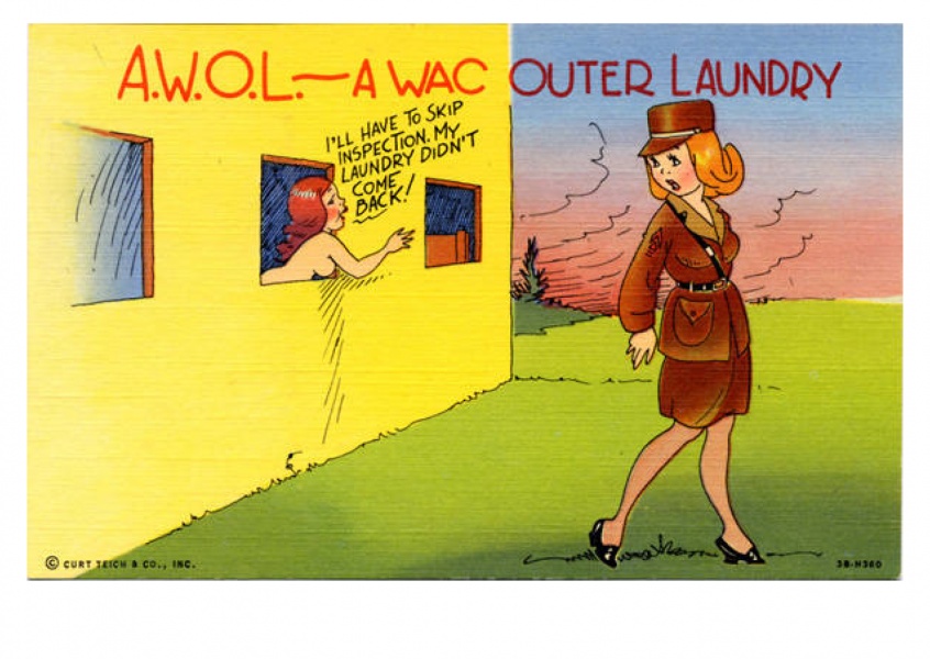 Curt Teich cartão Postal Coleção da seção de Arquivos de Um Wac exterior, serviço de lavandaria