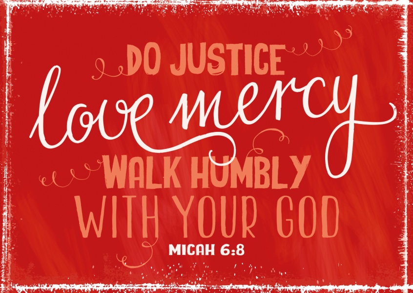 postcard SegensArt Do justice love mercy walk humbly with your god